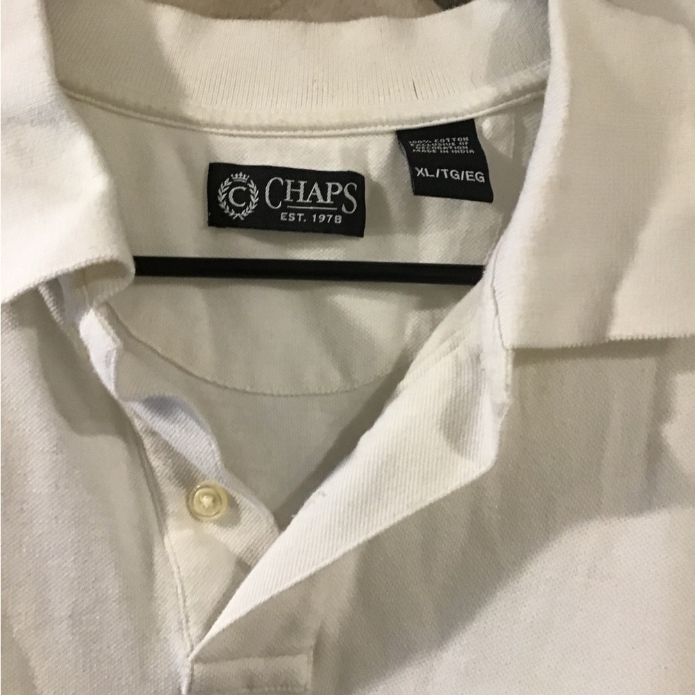 Chaps Mens White with Fish Polo Shirt